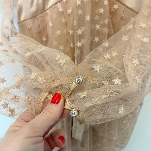 For Love & Lemons All That Glitters Mini Dress in Almond Size L - Picture 9 of 14
